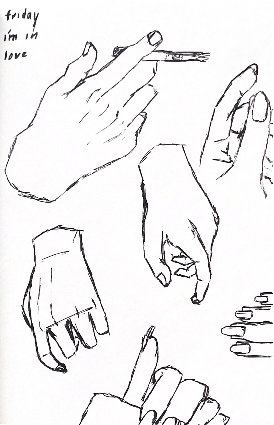 multiple hands sketch